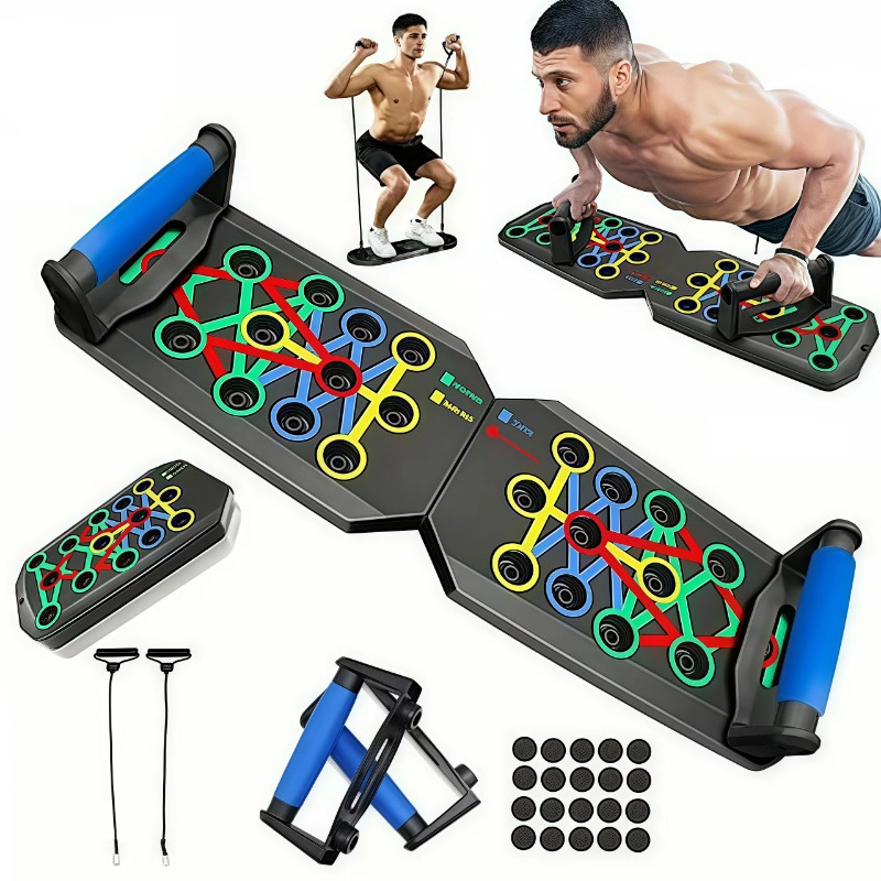 Outdoor Sport Bar - Planche de musculation pliable avec bandes