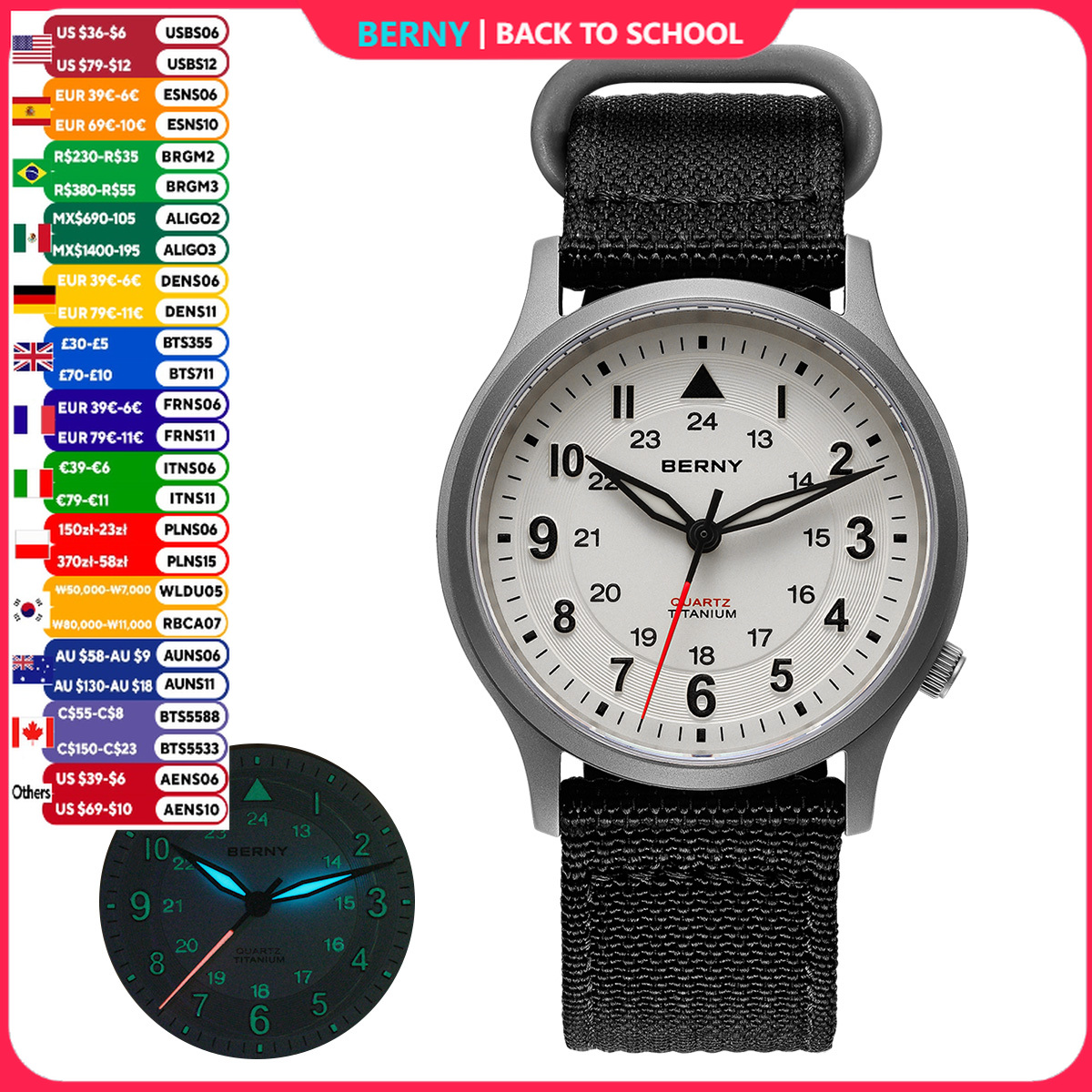 Montres BERNY en titane pour h - Outdoor Sport Field avis et prix